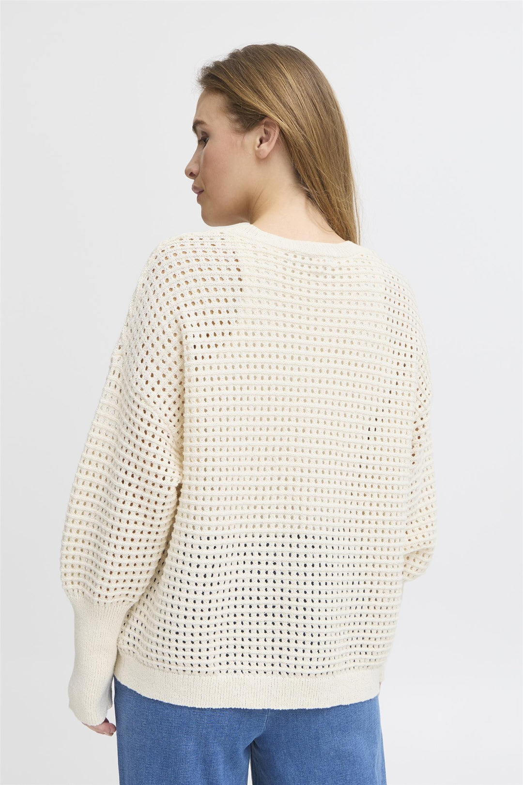 PZRAELYN Oversized Pullover - Antique White