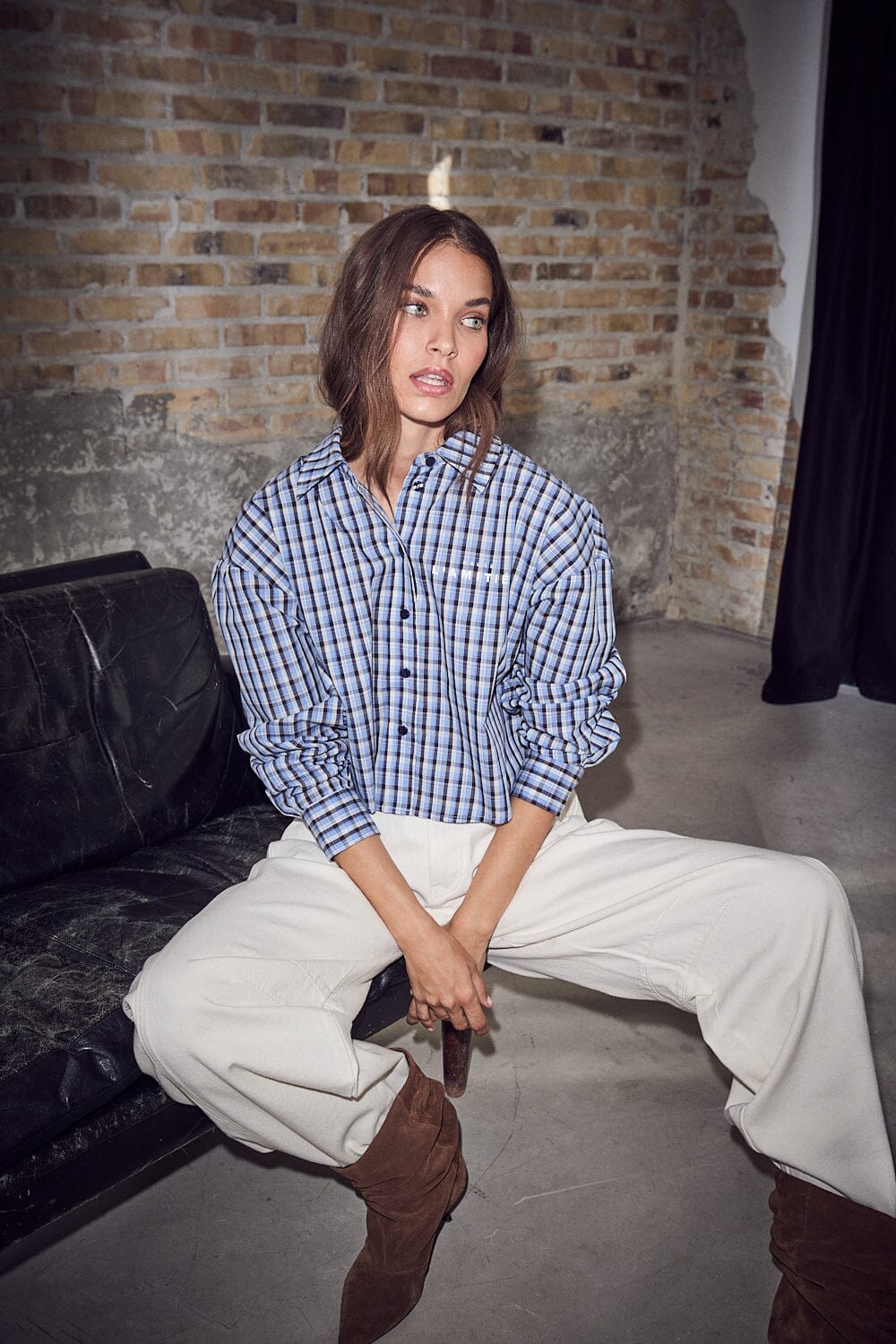 Isolde Check Shirt - Blue/Black