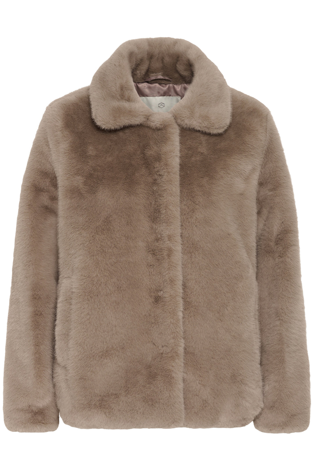 KArosa Fake Fur Jacket - Taupe Gray