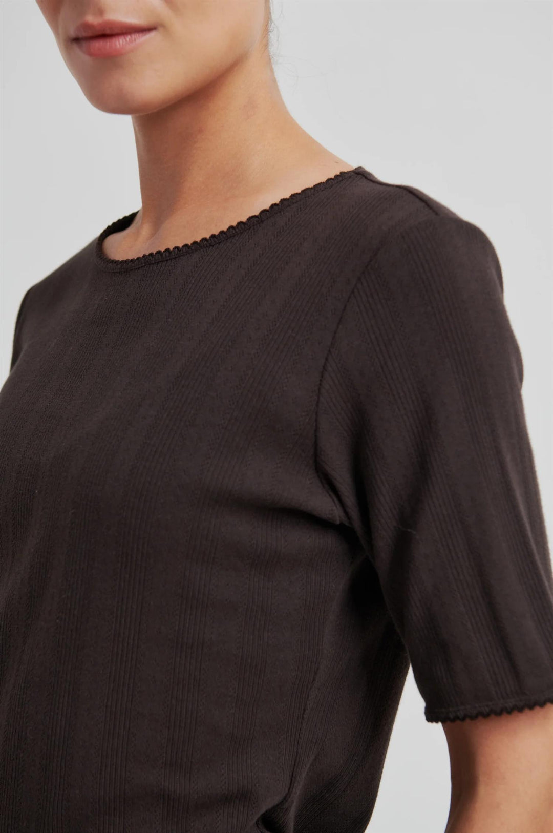 Rosia Shirt Sleeve Tee - Chocolate Torte