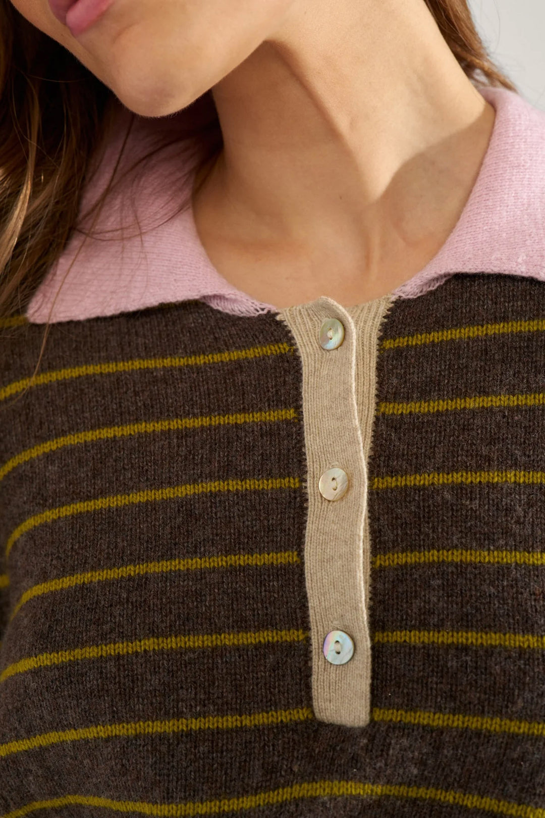 Nulucinda Stripe Pullover - Black Coffee