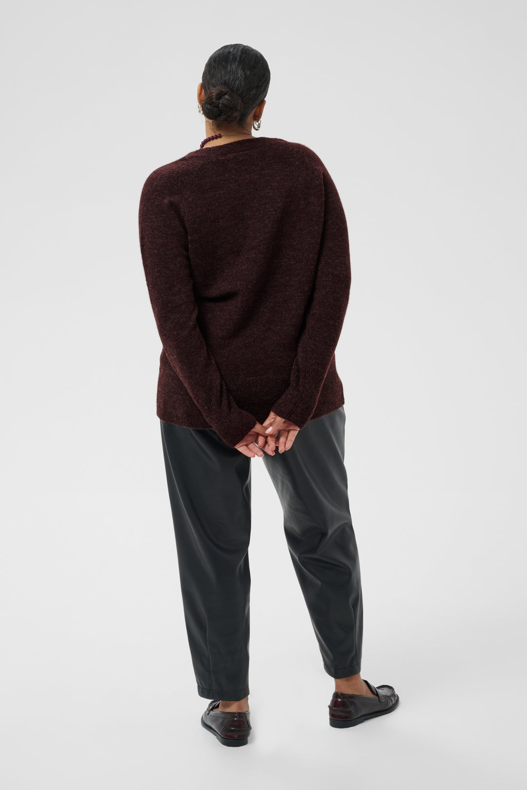 KCniela V-neck Pullover - Fudge Melange
