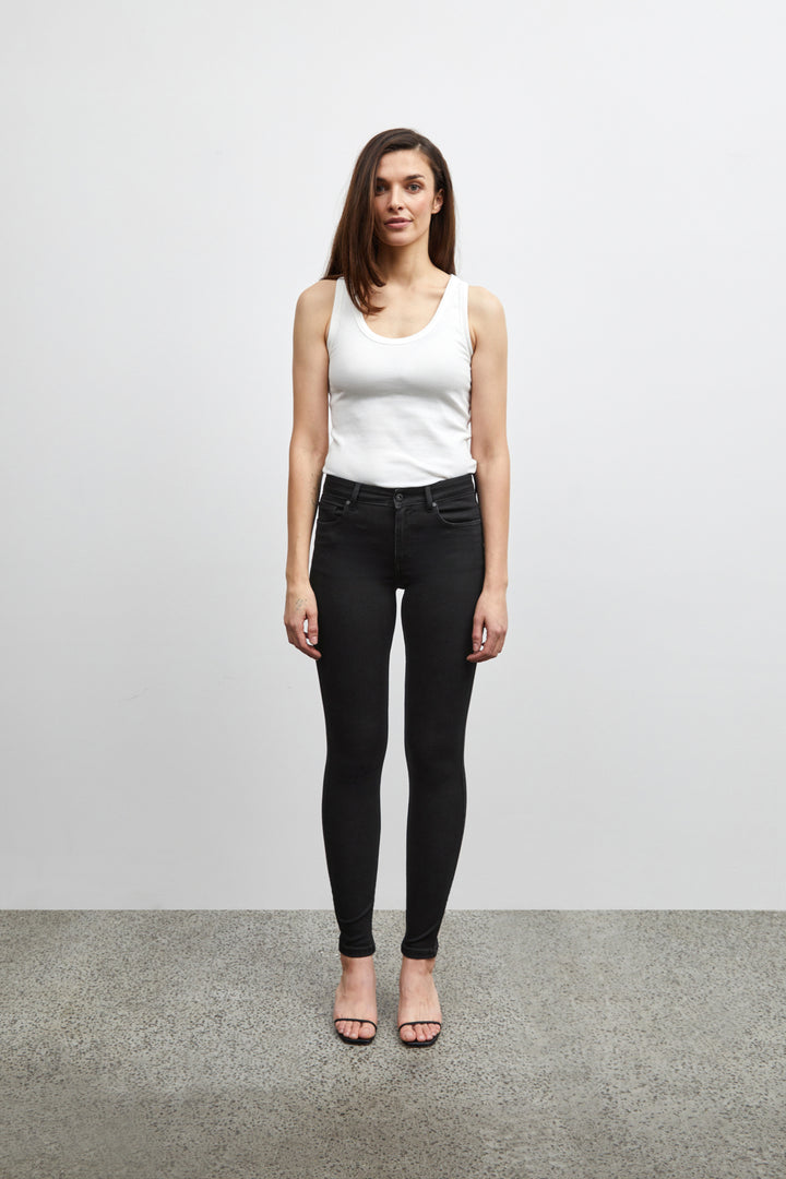 PZEMMELINA HighWaist Jeans Skinny Leg - Black Denim
