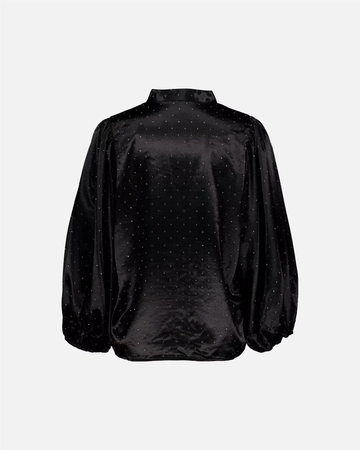Nelly Heavy Satin Blouse - Black