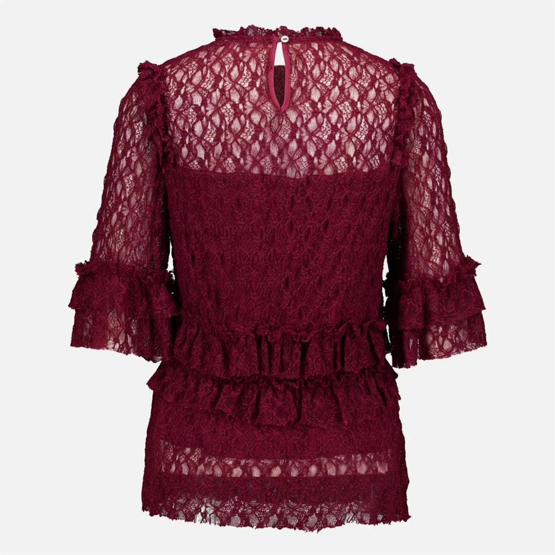 Malibu Lace Blouse - Bordeaux