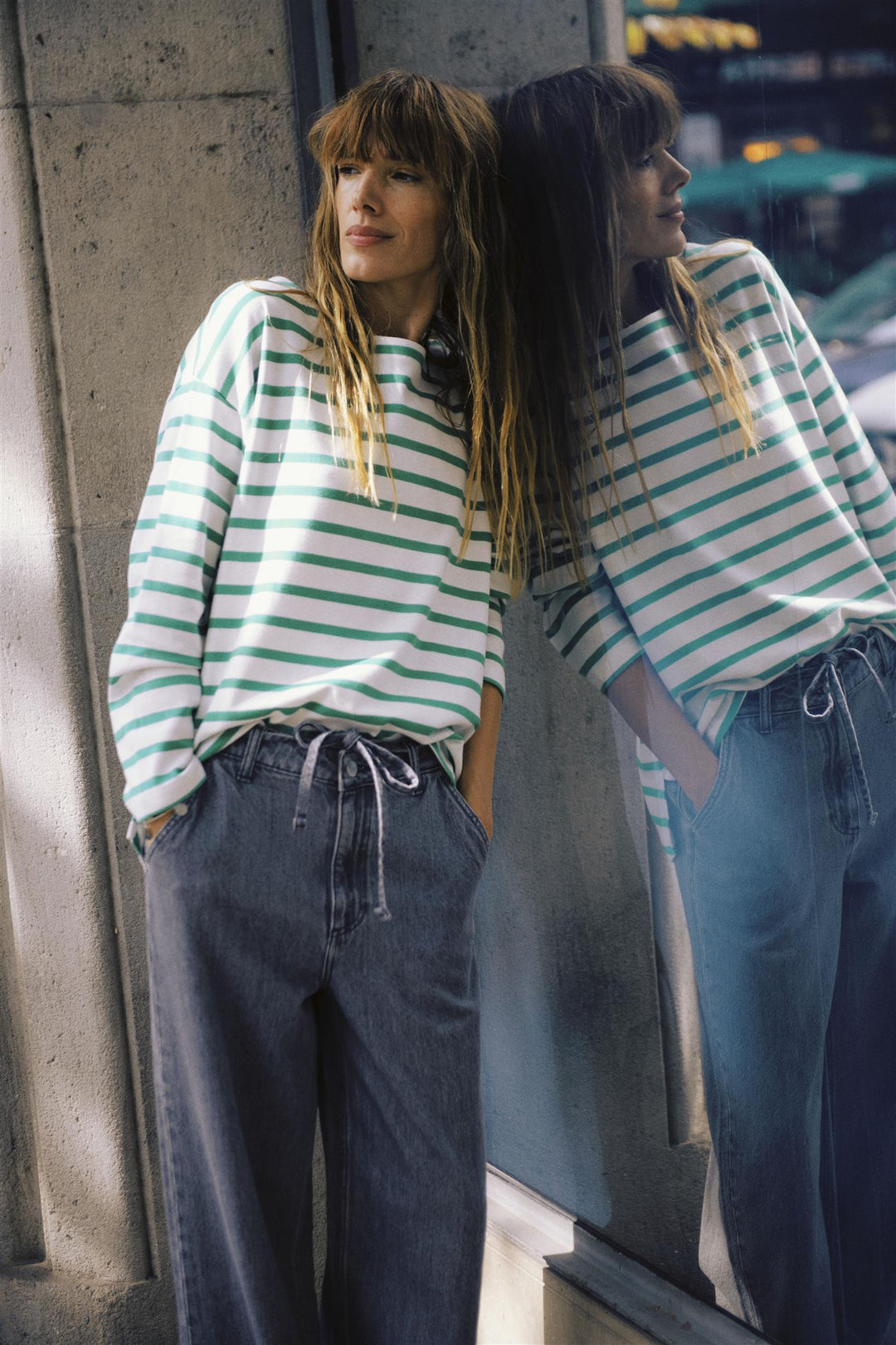 BYKIMU BELT JEANS 2 - Mid Grey Denim