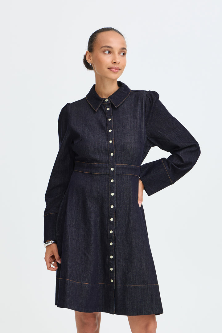 BYKANEA SHIRT DRESS - Dark blue denim
