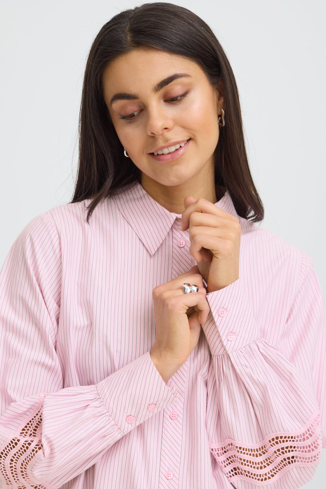 FRYARA Shirt 2 - SILVER PINK STRIPE