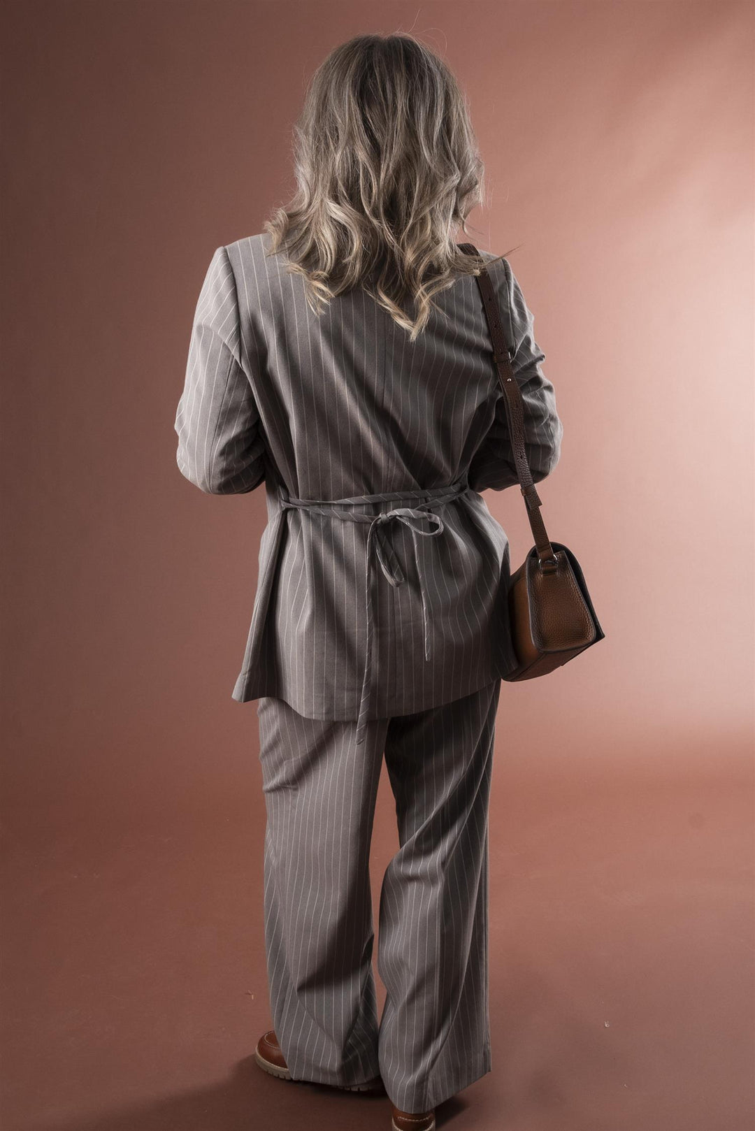 KAmeril Blazer - Beige Pinstripe