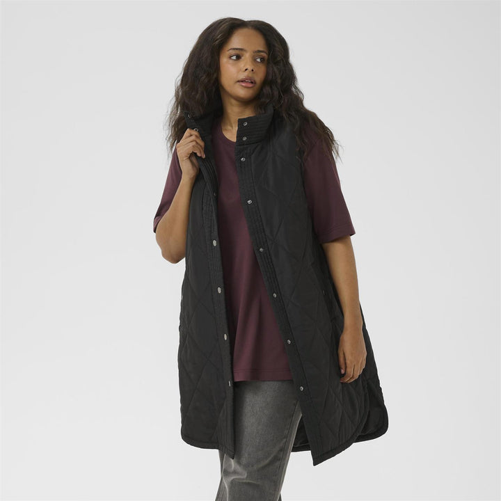 KCmalena Qouilted Waist Coat - Black deep