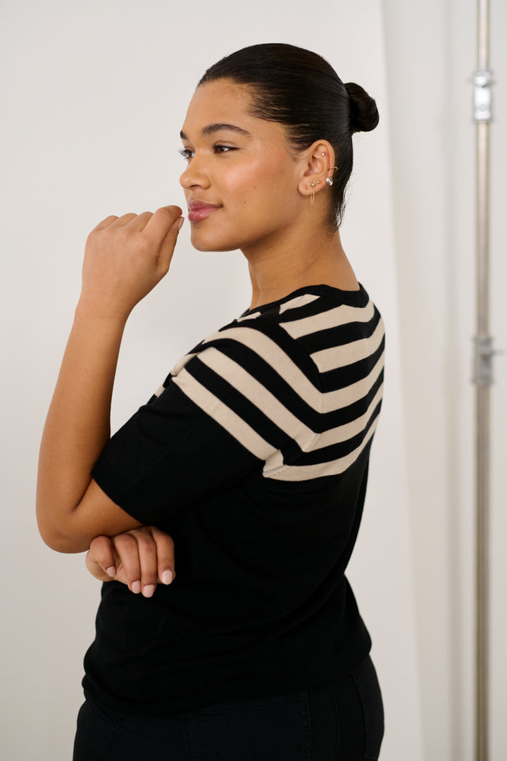 KClizzy Striped Pullover - Black/Feather Gray Half Stripe