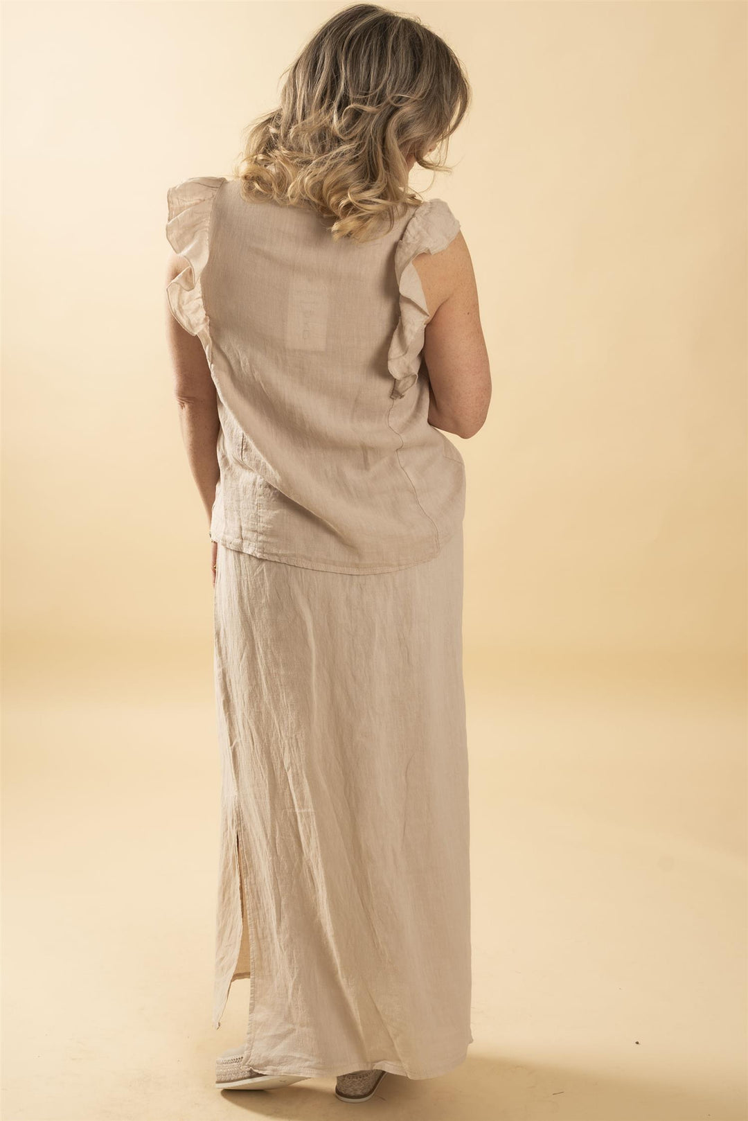 Maika Linen Top - Sand