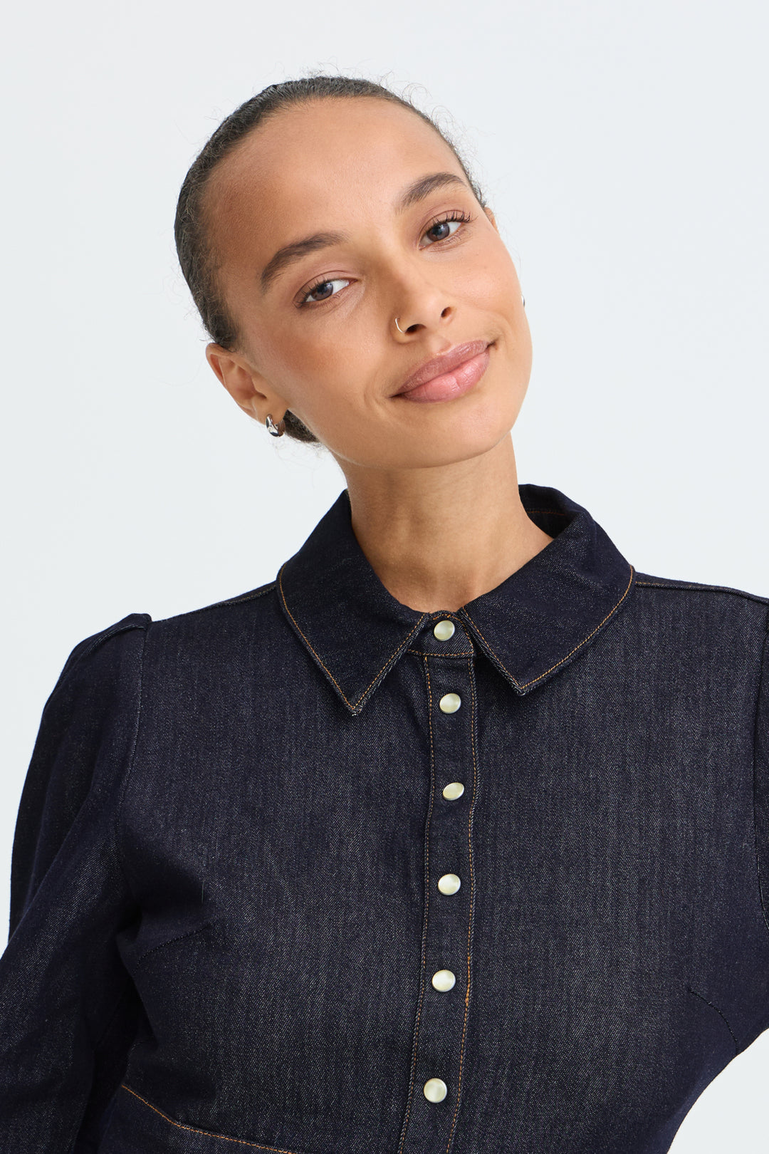 BYKANEA SHIRT DRESS - Dark blue denim