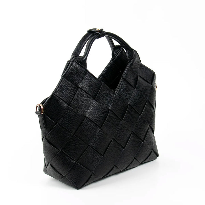 Mina Stor Flettet Shopper - Black