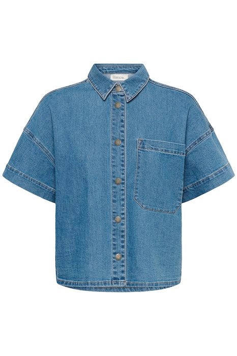 Linn 115 Boxy Shirt - Medium Blue Wash