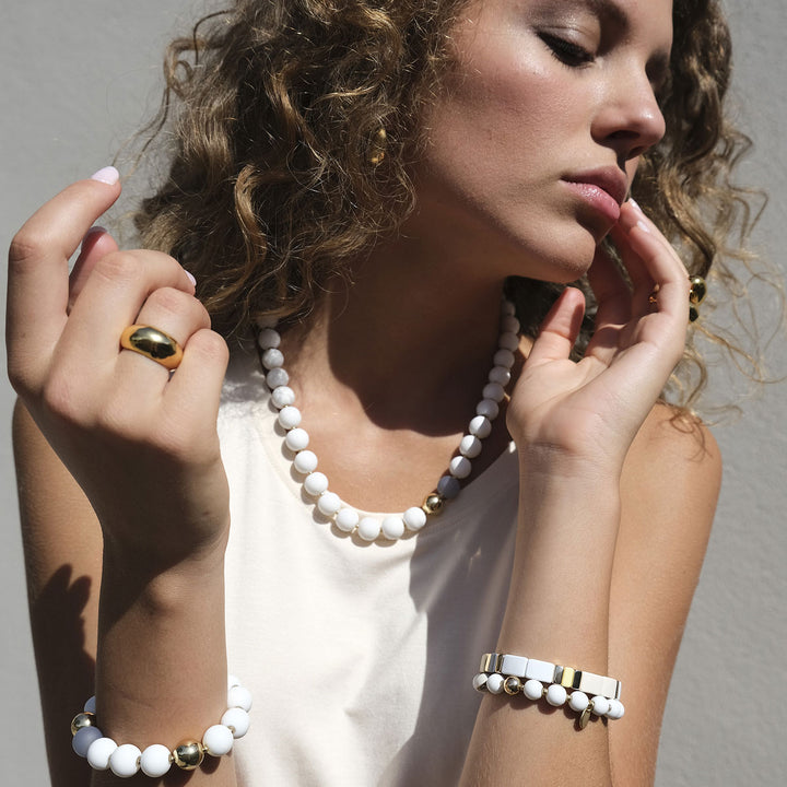 White Dreams Necklace - White w/Gold