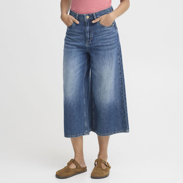 PZALEXI UltraHighWaist JEANS WIDE LEG - Medium blue denim