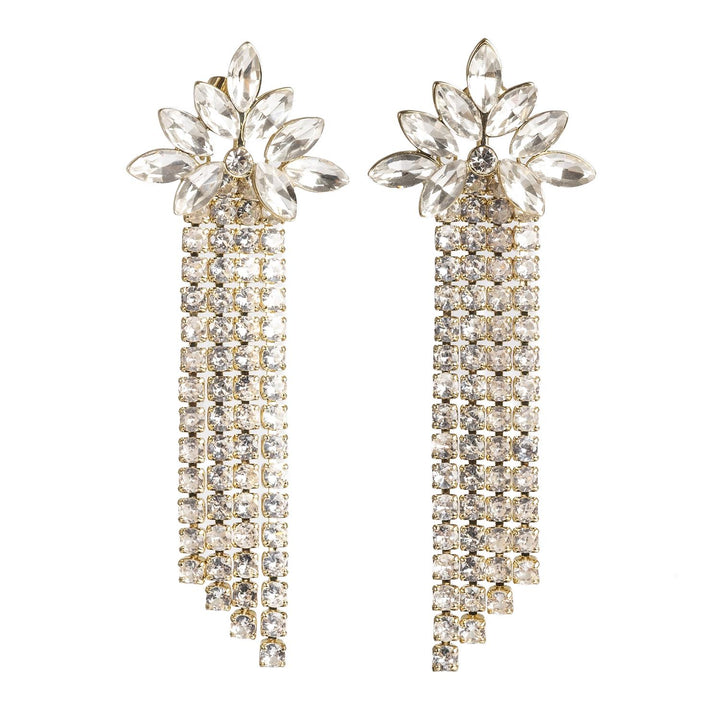 Midnight Dancer Statement Earrings by Tone Damli - Gold/Crystal