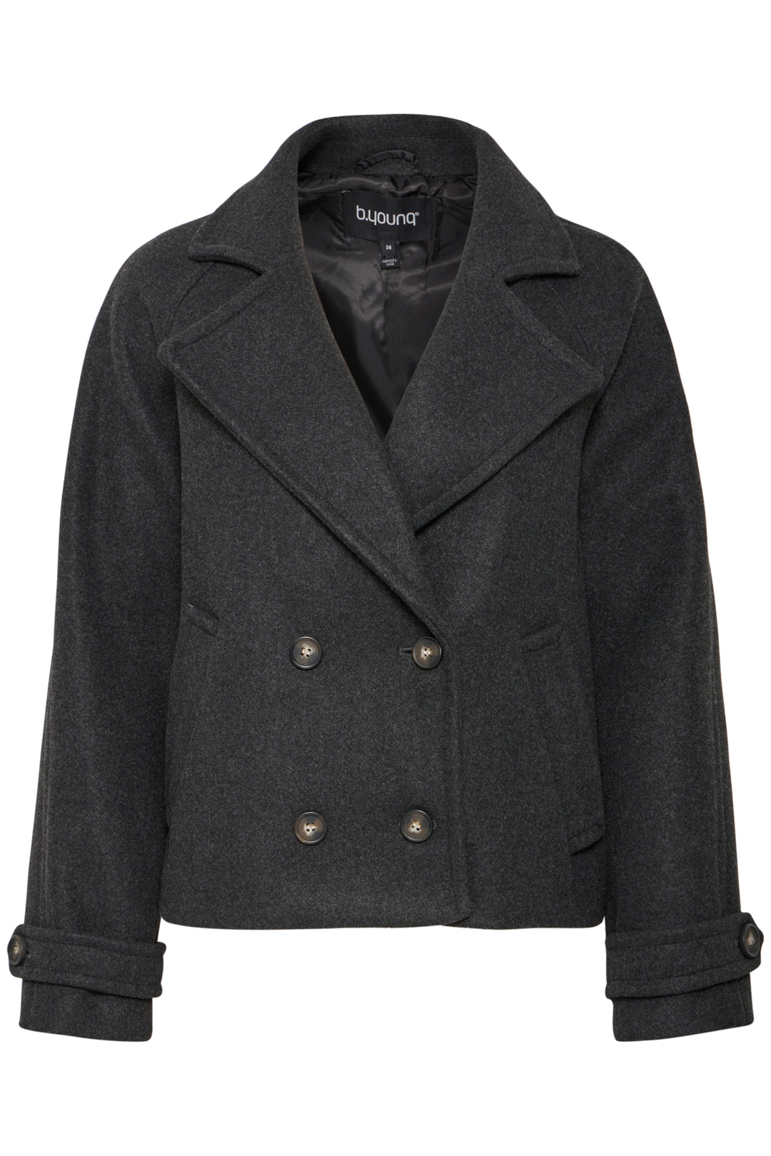 BYCILIA CABAN JACKET - Black melange