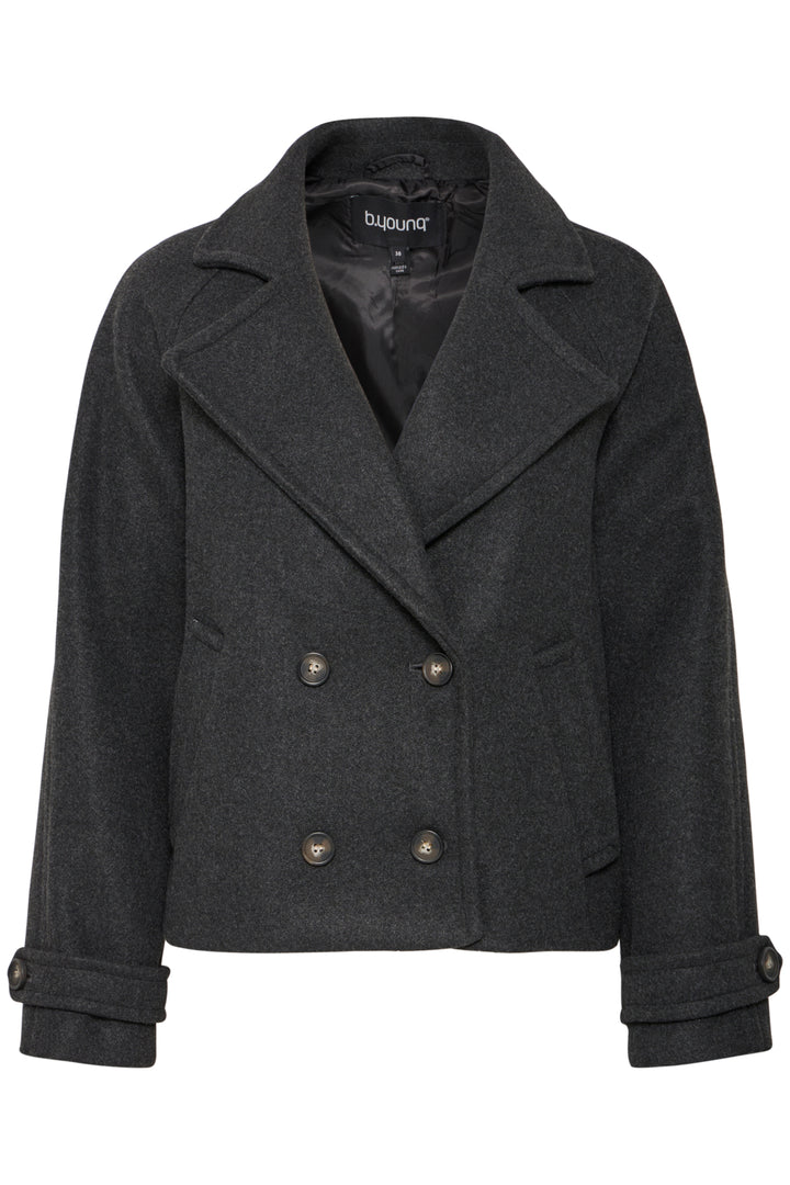 BYCILIA CABAN JACKET - Black melange