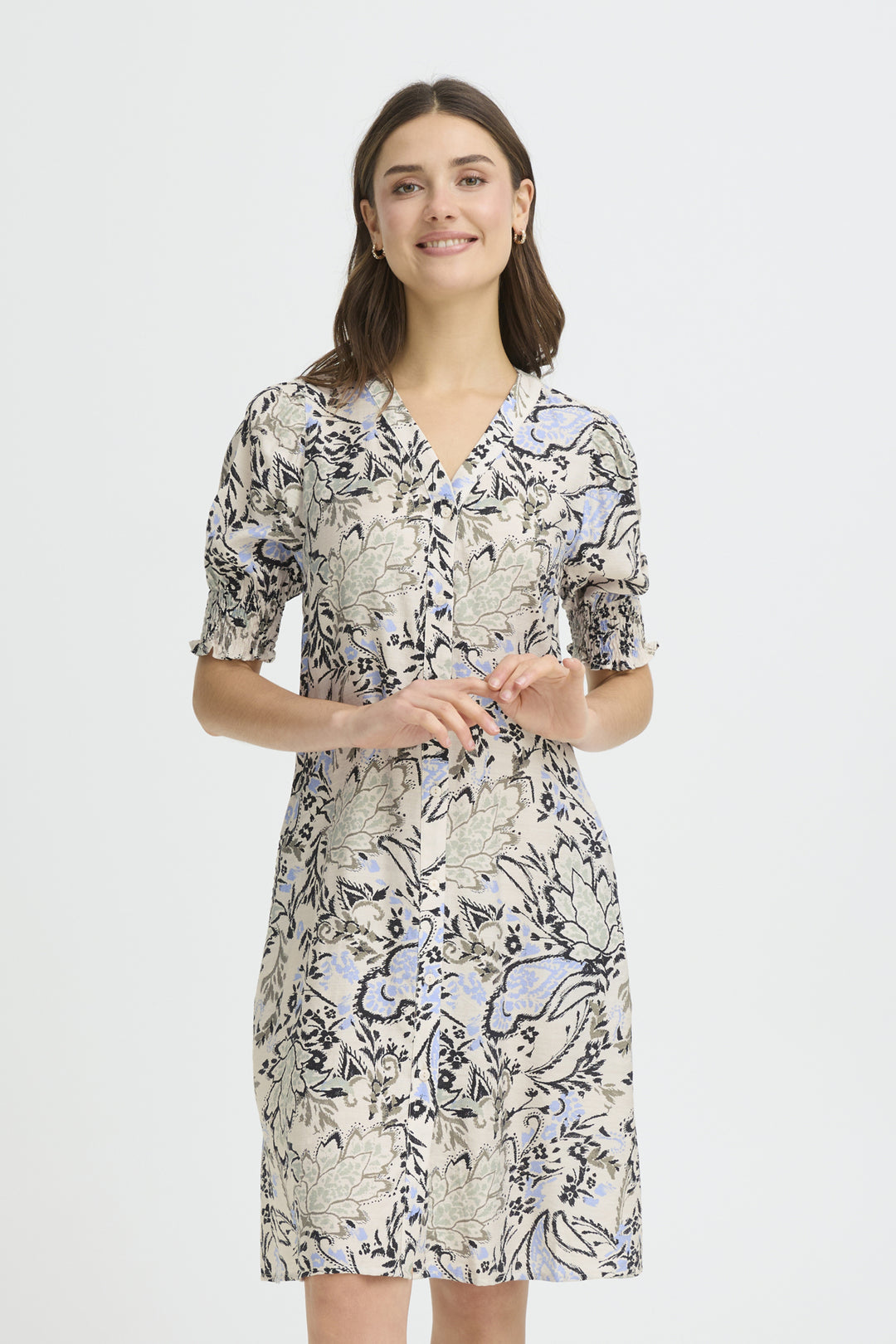 FRARIANA Dress 18 - FEMI BOUQUET GRAY MORN