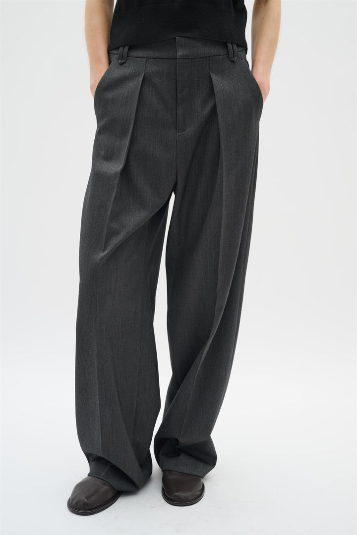 Brunilda Wide Pant - Dark Grey Melange