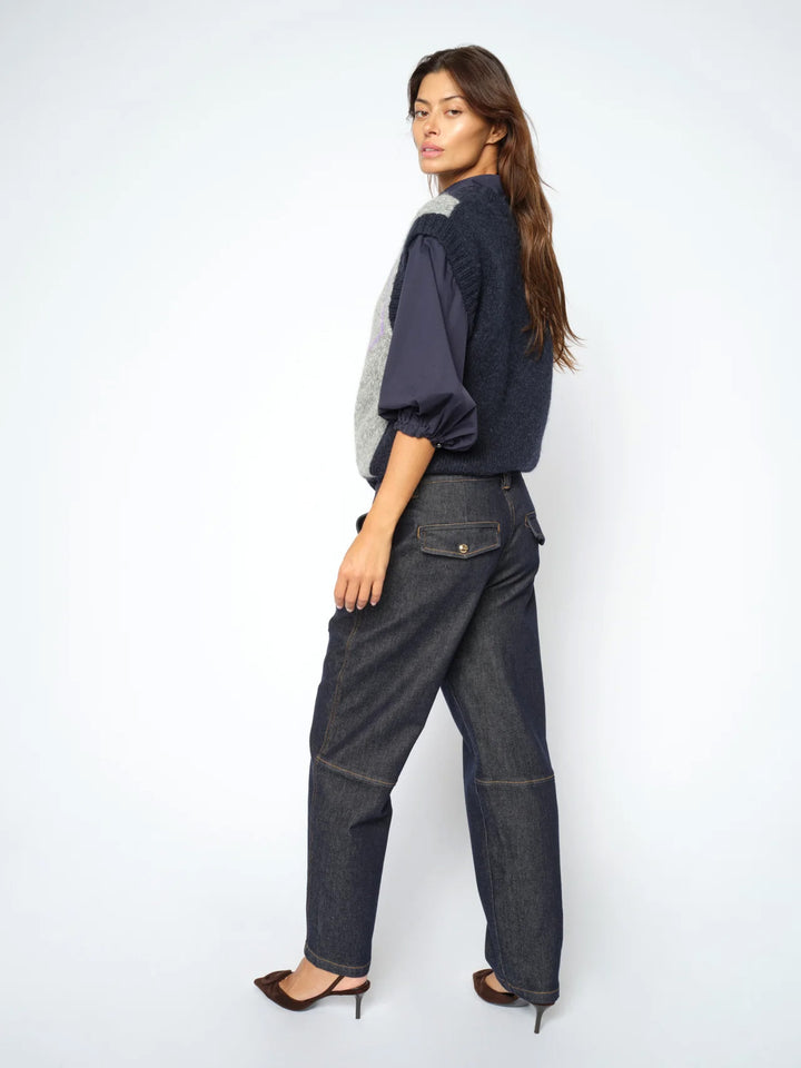 Aymen Chino Denim Jeans - Dark Blue