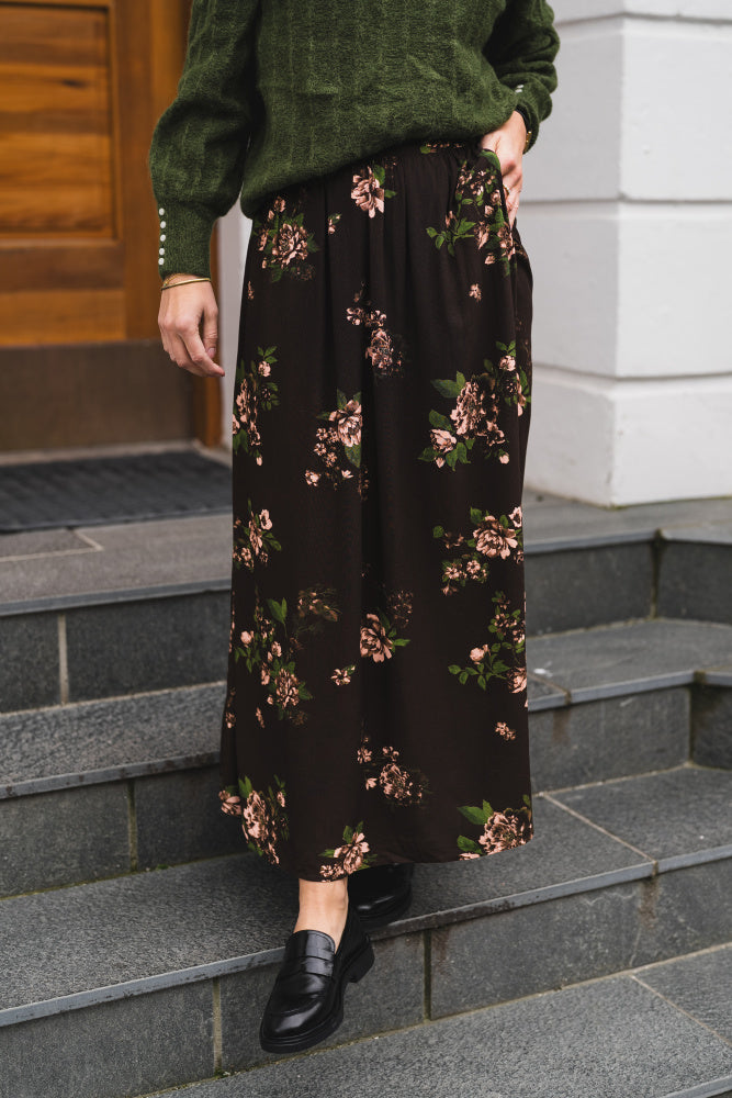 Irene HighWaist Skirt - Misty Rose Flower