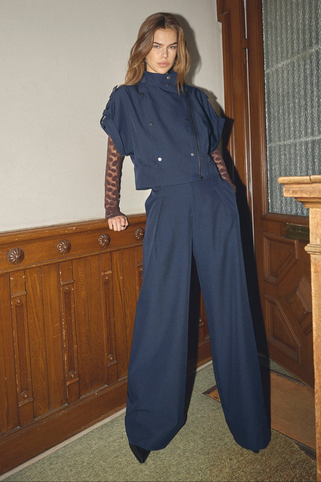 LunaCC Pleat Pant - Navy