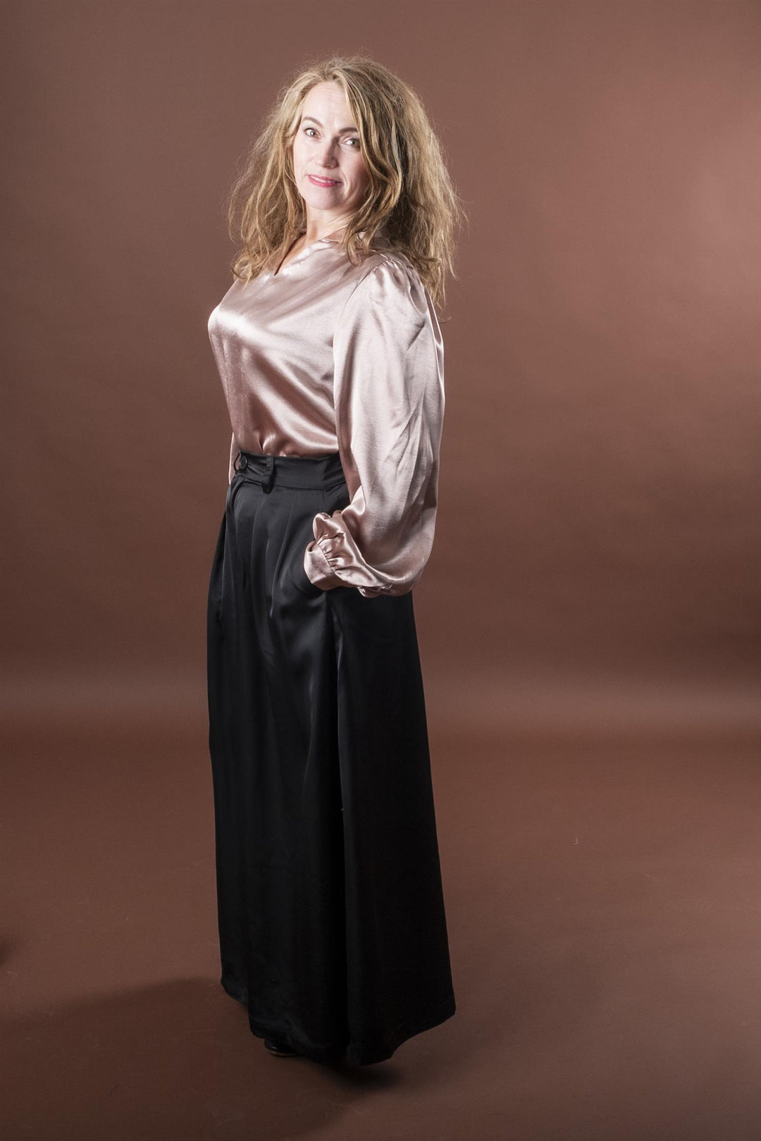 Nara Satin Blouse - Champagne