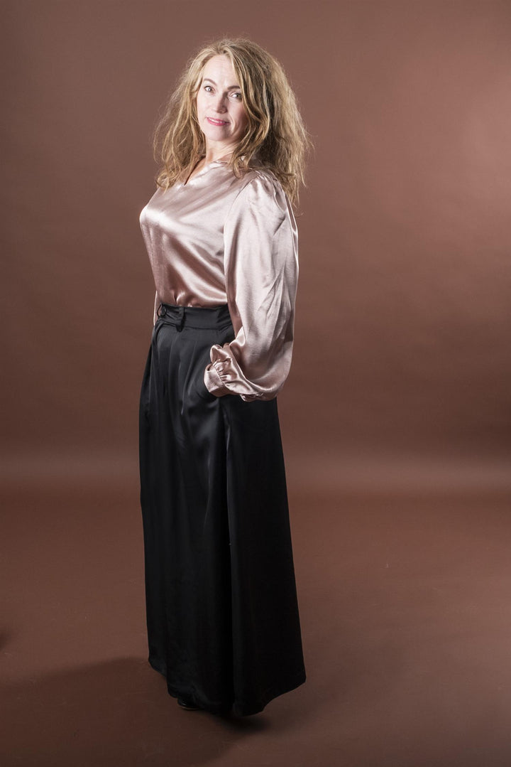 Nara Satin Blouse - Champagne