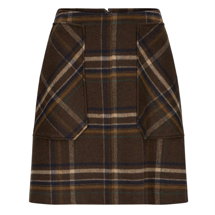 Adam Check Skirt - Coffee