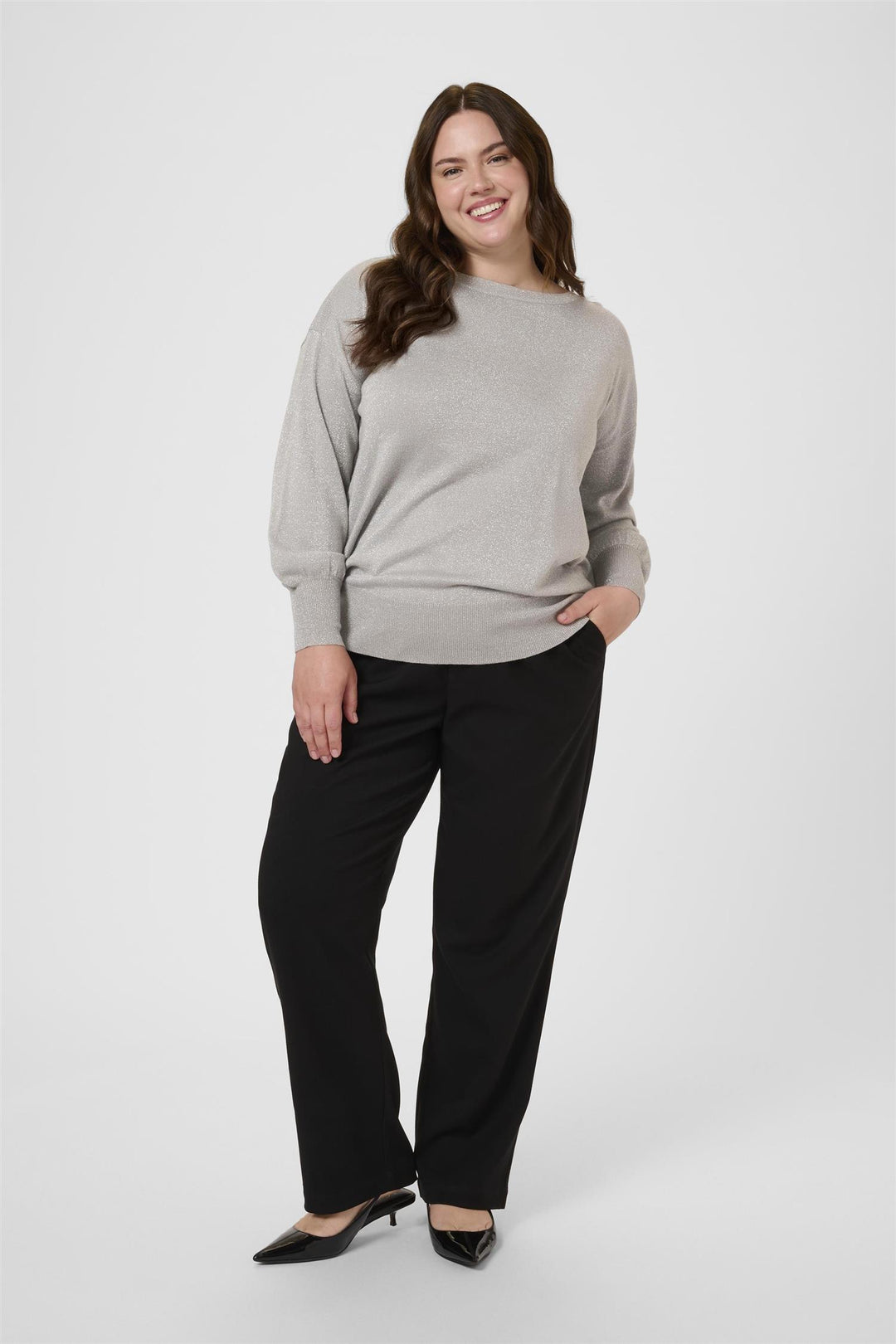 KCregitta Knit Pullover - Grey silver metallic