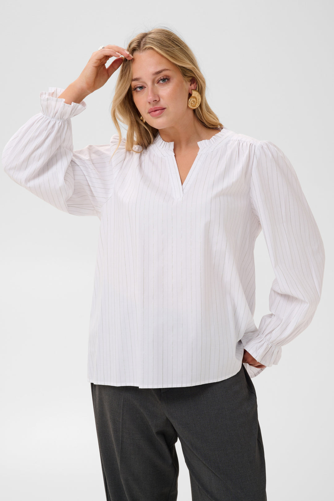KCellia Blouse - Chalk/silver stripe