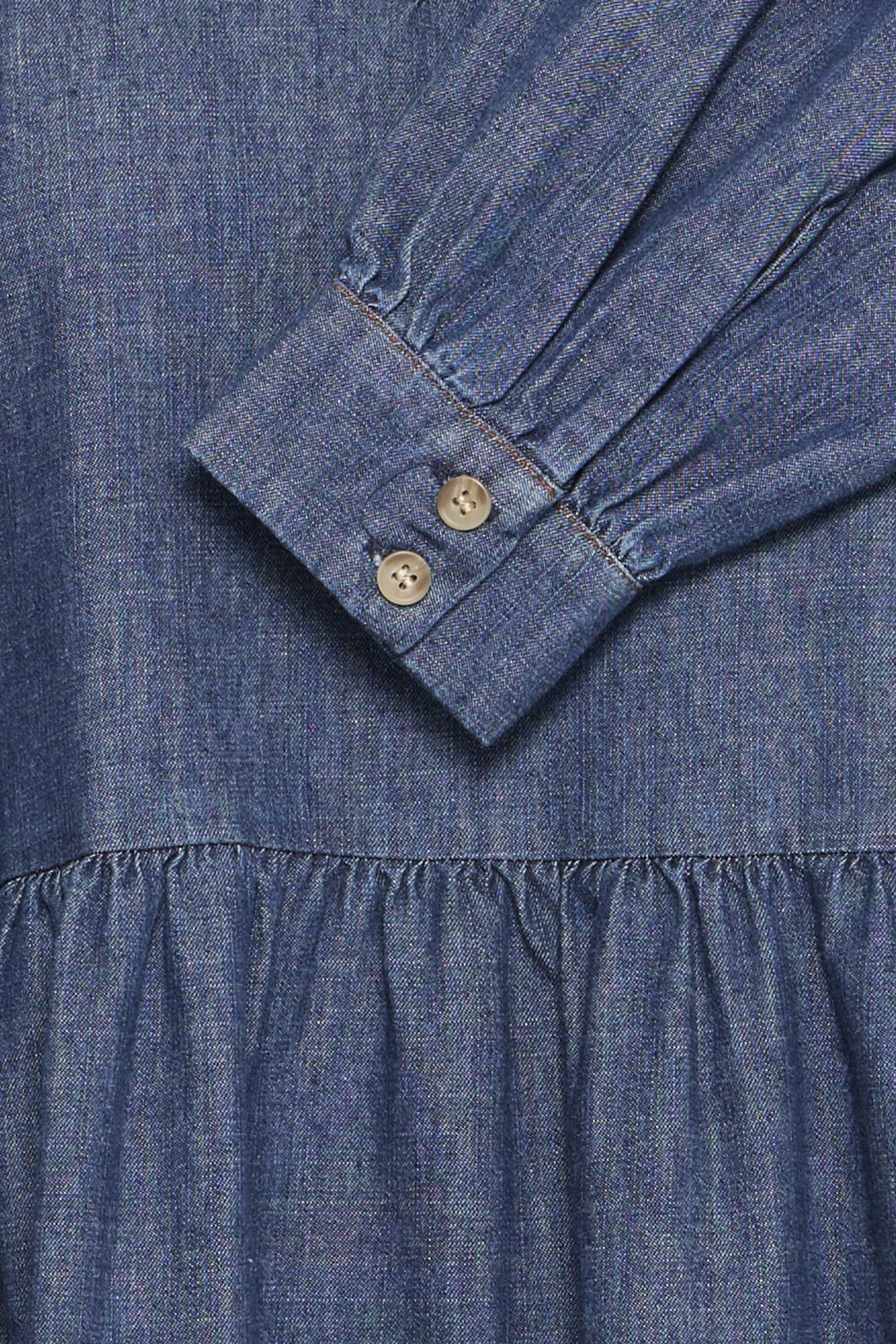 BYXKANTI VNECK DRESS - Mid Blue Denim