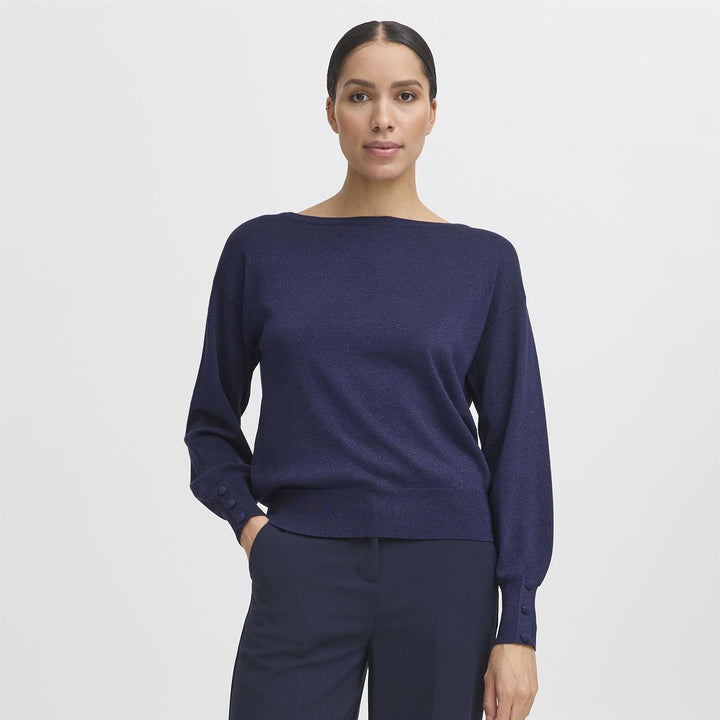 BYMOBBE BOATNECK JUMPER - EVENING BLUE