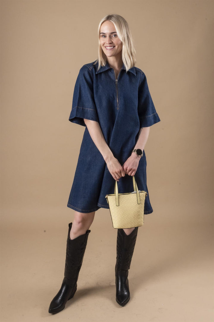 Malo 181 Short Zip-Dress - Dark Blue Un-Wash