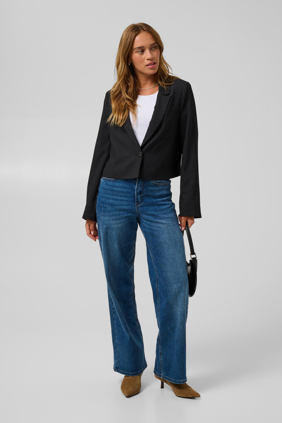 KAgabby Blazer - Dark Grey Melange