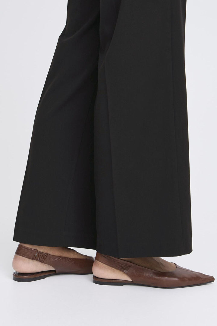 BYDANTA WIDE LEG PANT 2 CROP - BLack