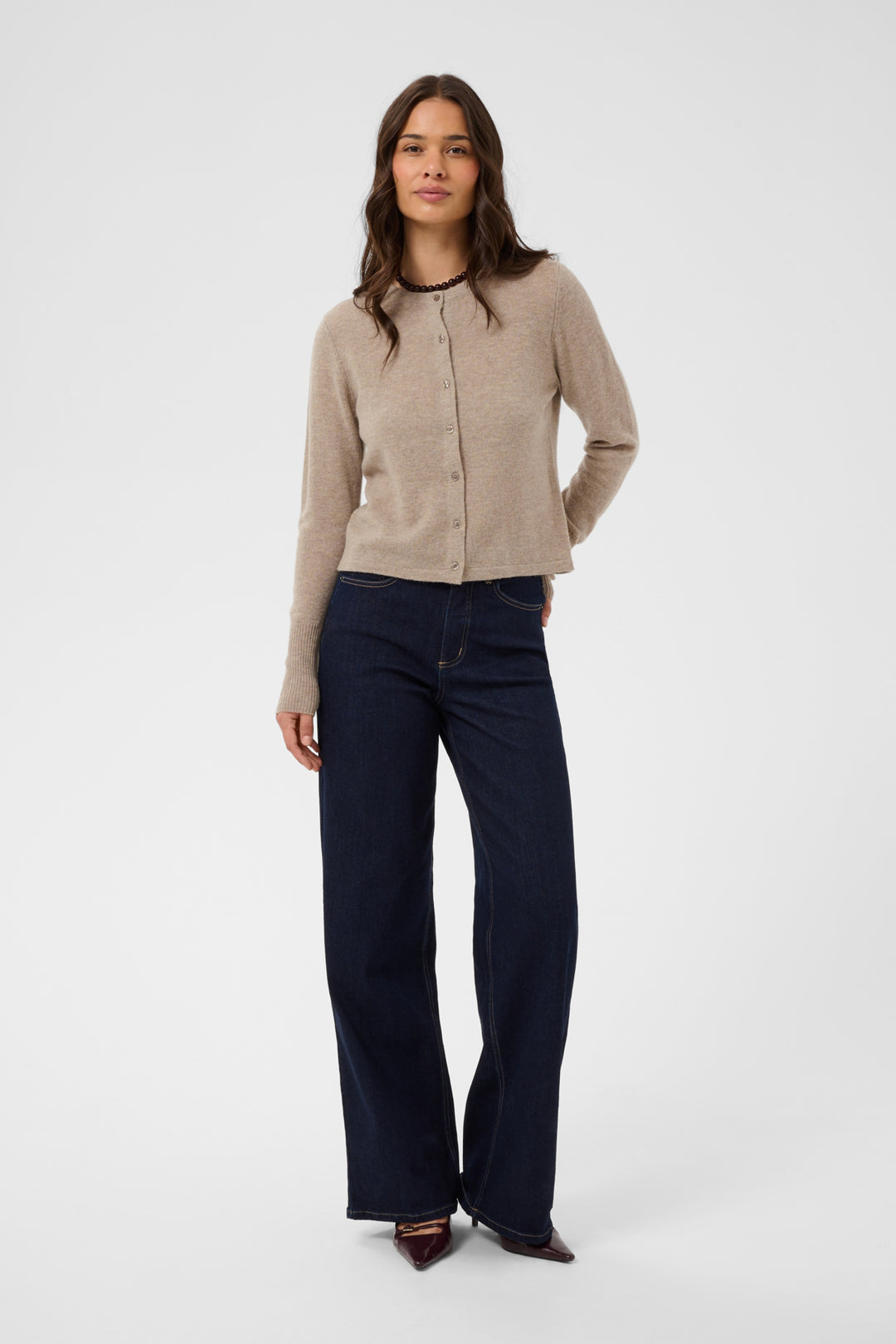 KAcashie Cardigan - Beige melange
