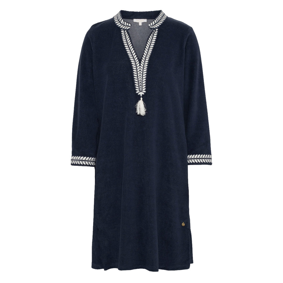 Kaftan Short Dress - Navy
