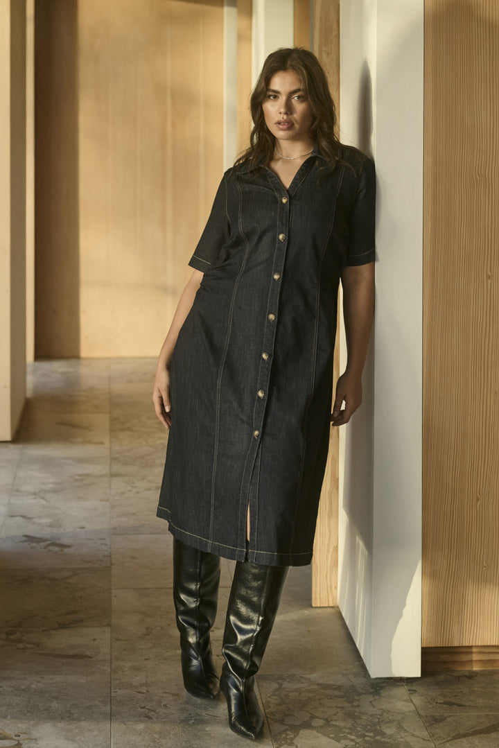 KCmally Denim Dress - Raw blue denim