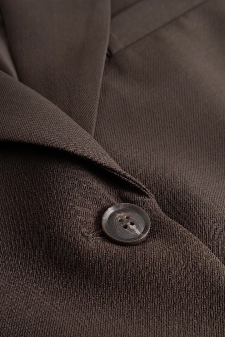 Leanne Crop Blazer - Chocolate