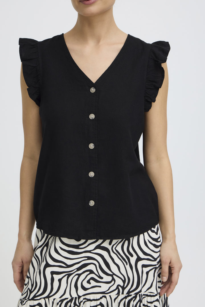 BYFALAKKA RUFFLE SHIRT - Meteorite