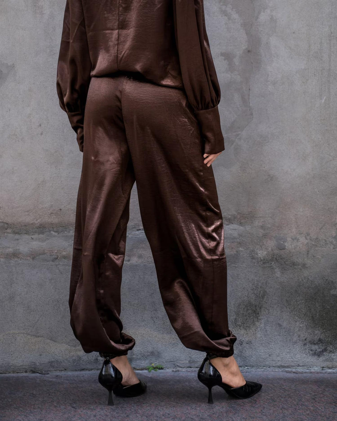 Skyler Heavy Satin Pant - Black