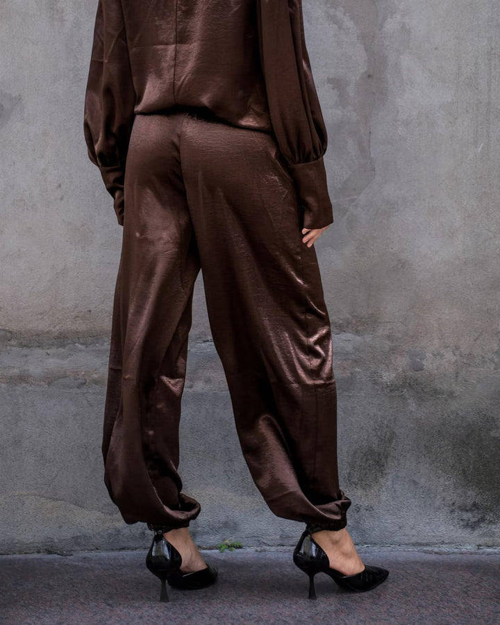 Skyler Heavy Satin Pant - Black