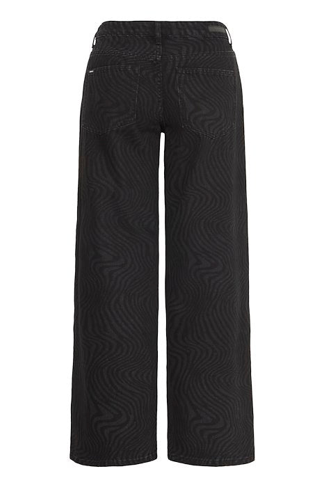 BYLYSSA JEANS - Black Animal Mix