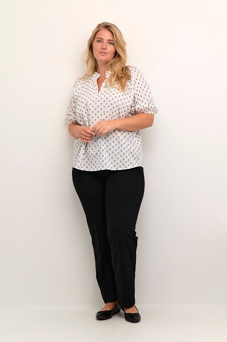 KClanni Blouse - Offwhite / Black dobby