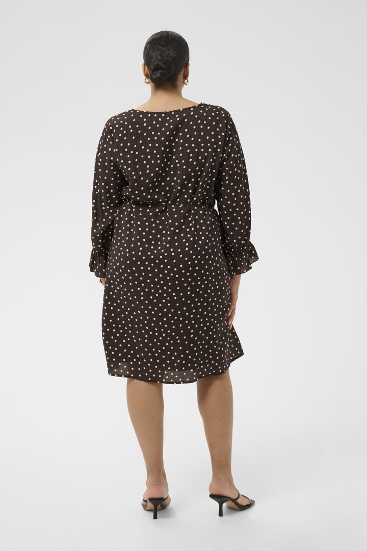 KCditte Dress - Coffee Bean Turtledove Dot