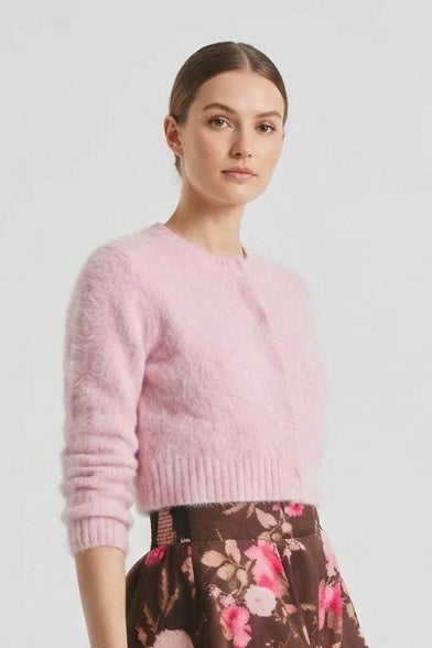 Hairy Knit Jacket - Rosa